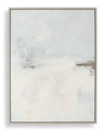 Simple Serenity - Framed Abstract Art - White / Light Blue