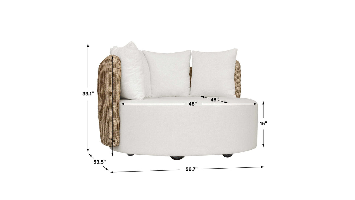 Sunset - Outdoor Round Swivel Day Bed - White