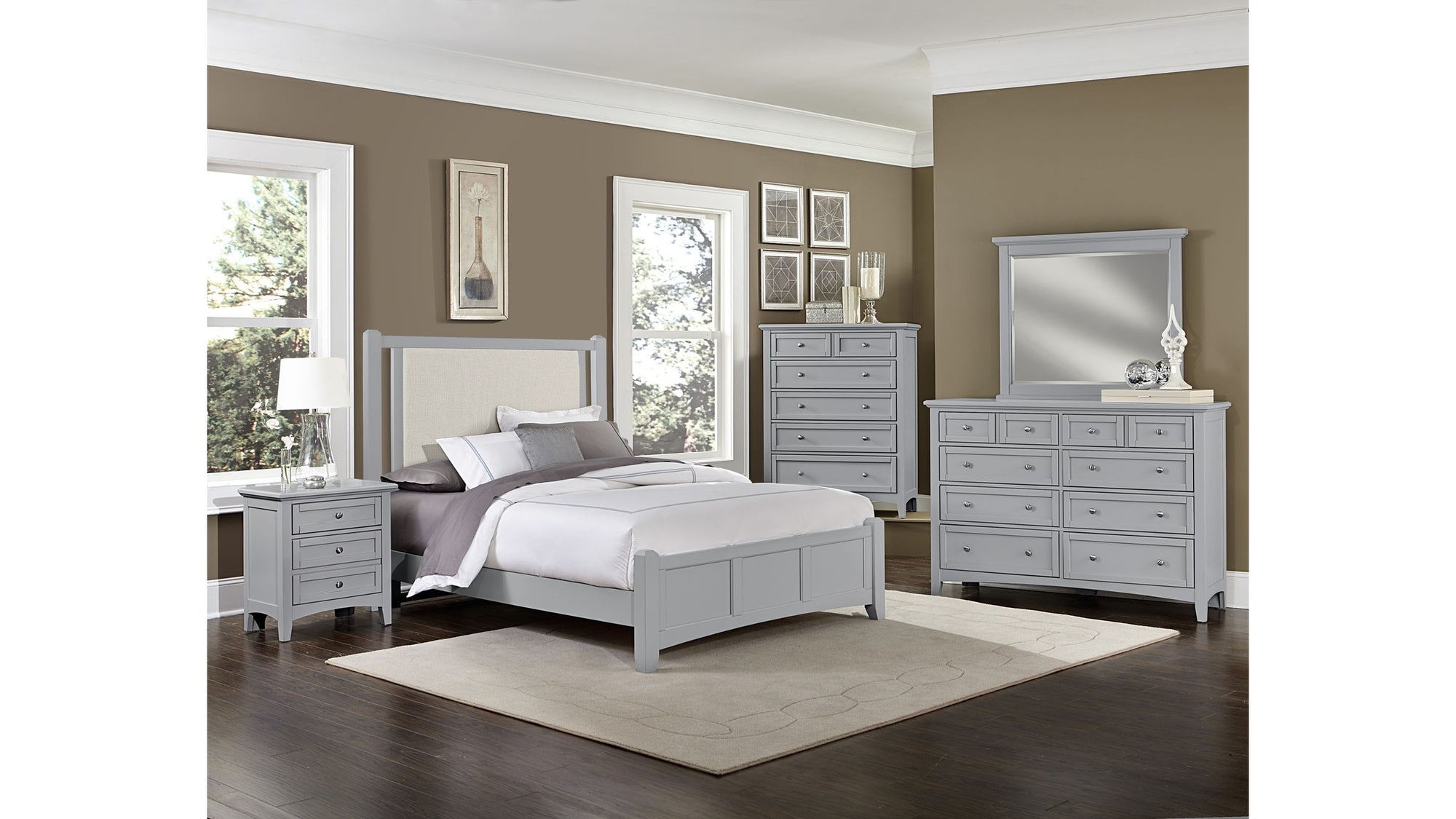 Bonanza - Linen Upholstered Bed With Mansion Footboard