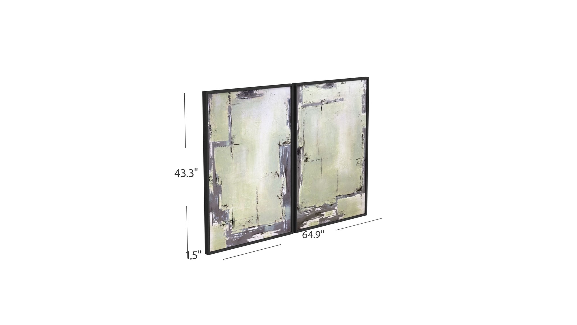 Framed Canvas Sherwood Gates Set of 2 - Black