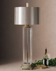 Drustan - Clear Glass Table Lamp - Silver