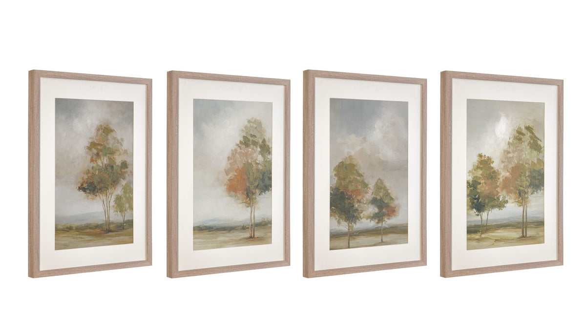 Quiet Meadow Framed Canvas Set of 4 - Cream