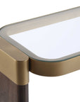 Ryles - Glass Console Table - Brass / Brown / Woodtone