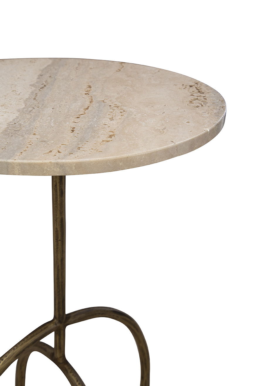 Jasper - Side Table - Beige / Gold