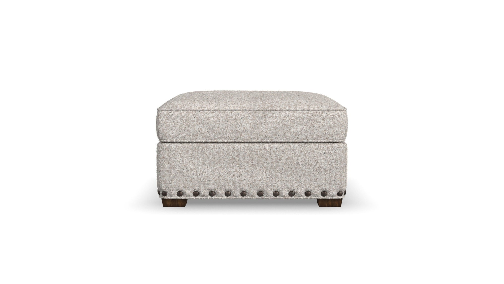 Milo - Fabric Cocktail Ottoman With Nailhead Trim