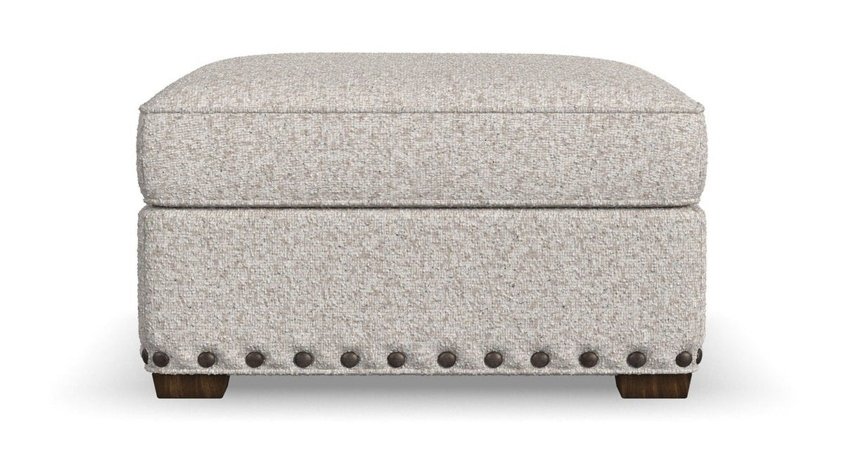 Milo - Fabric Cocktail Ottoman With Nailhead Trim