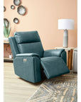 Vernon - Power Swivel Gliding Recliner With Power Headrest, Lumbar, Heat & Massage