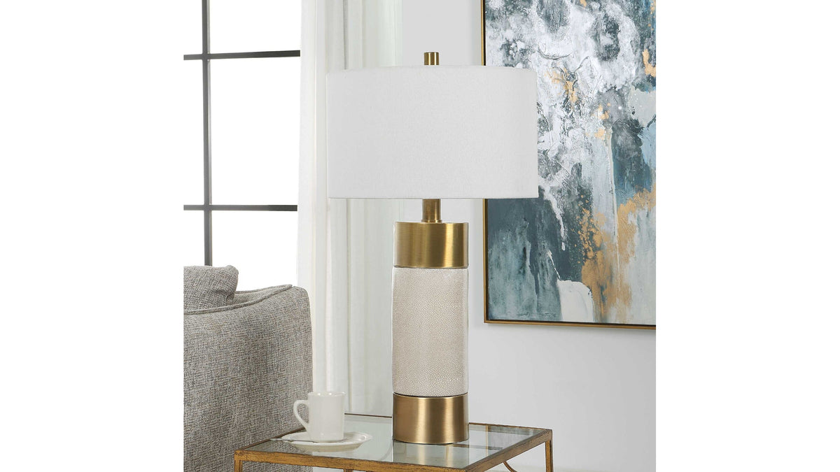 Adelia - Ivory &amp; Brass Table Lamp