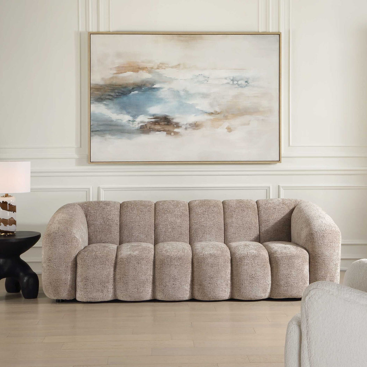 Modella - Upholstered Chenille Sofa - Brown