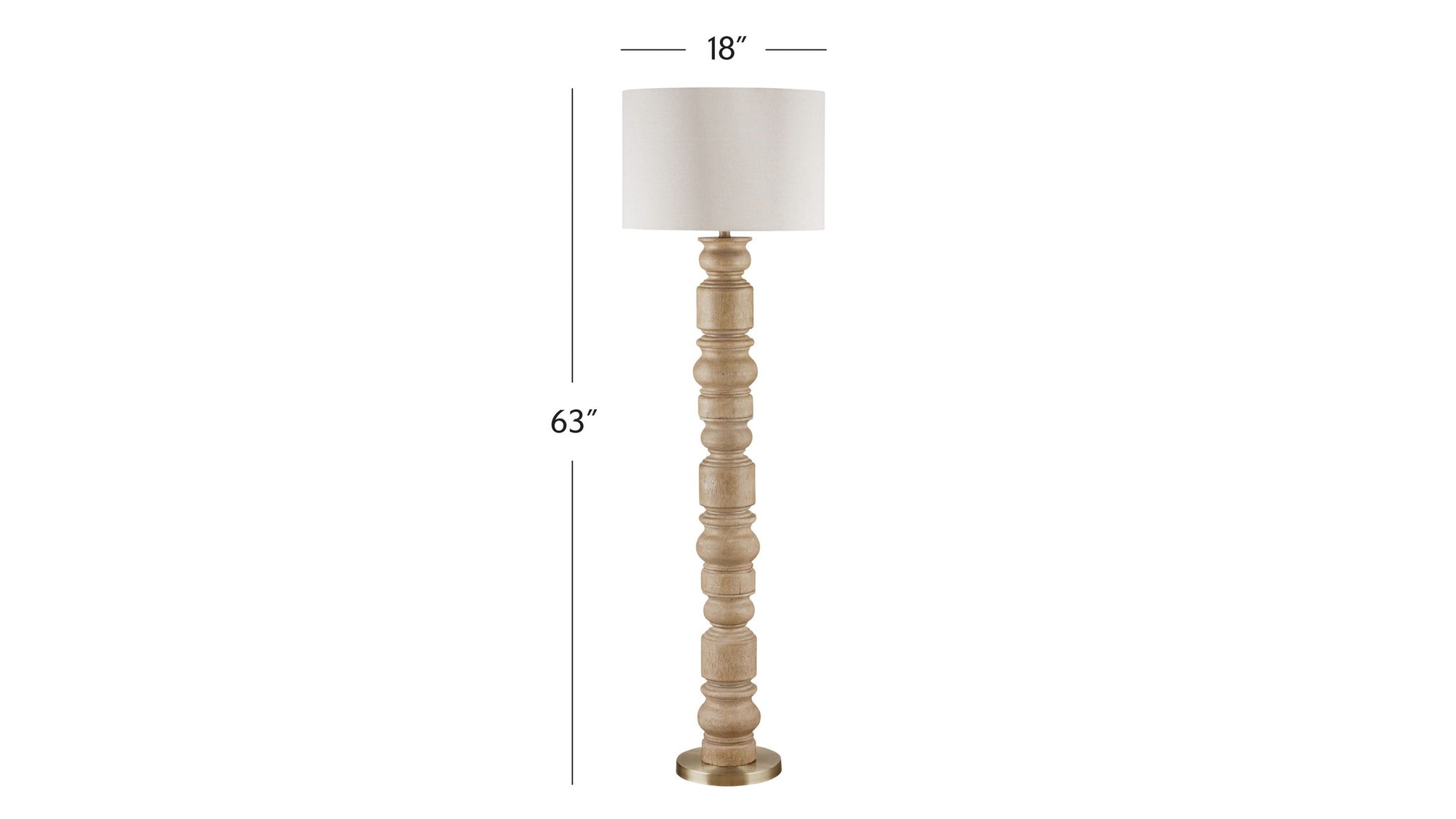 Helford - Floor Lamp - Light Brown / White