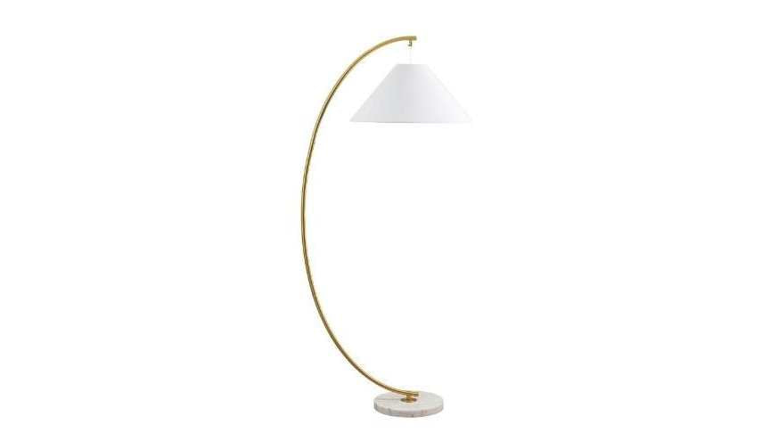 Knightly - Floor Lamp - Brass / White Marble