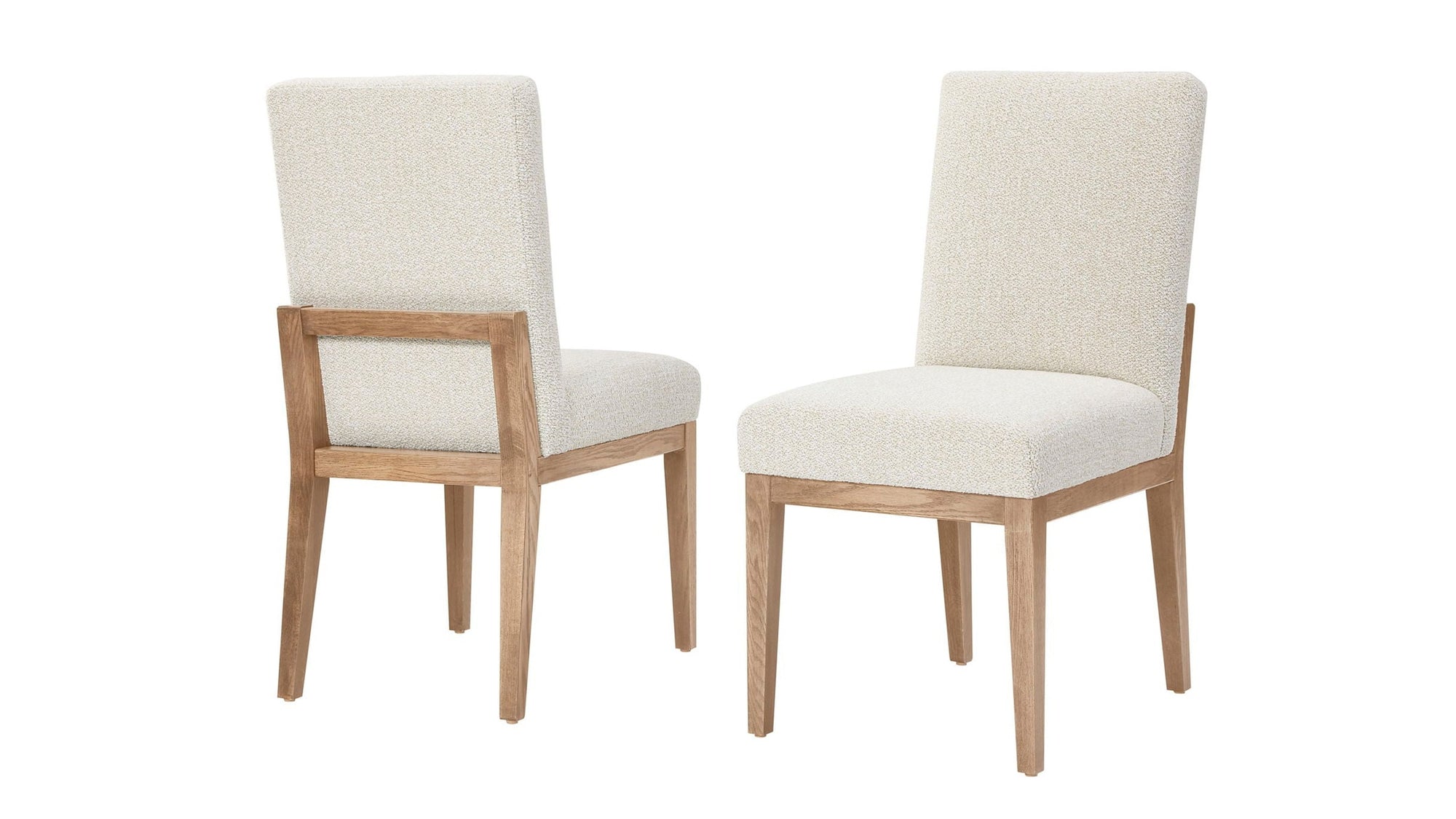 Dovetail - Upholstered Side Chair - Bleached White Legs