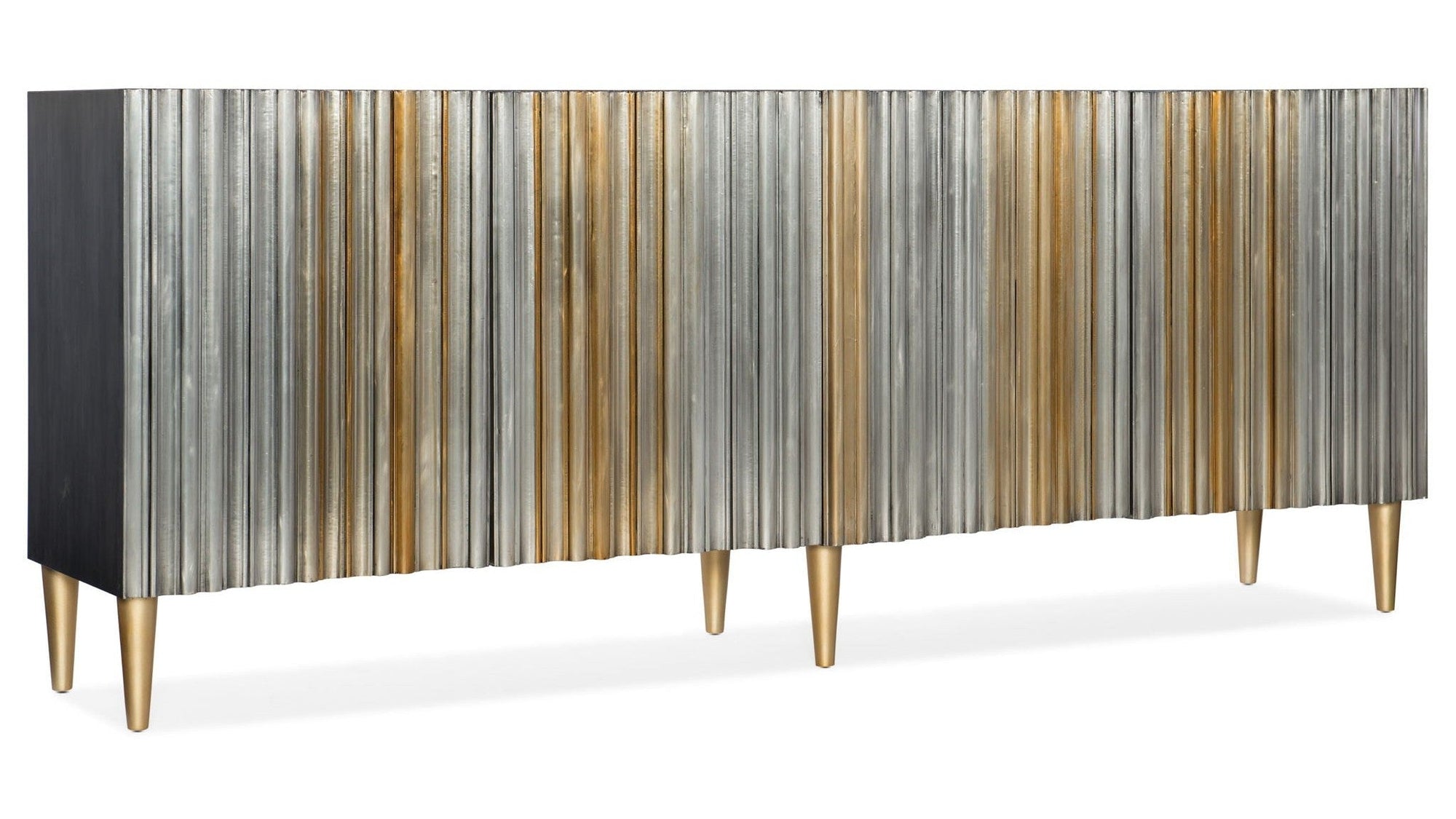 Melange - Apollo Credenza - Dark Gray / Gold