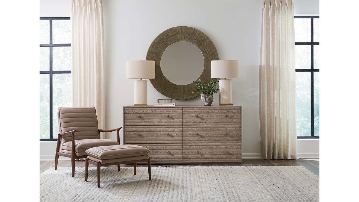 Ellis Leather Accent Chair with Wood Frame