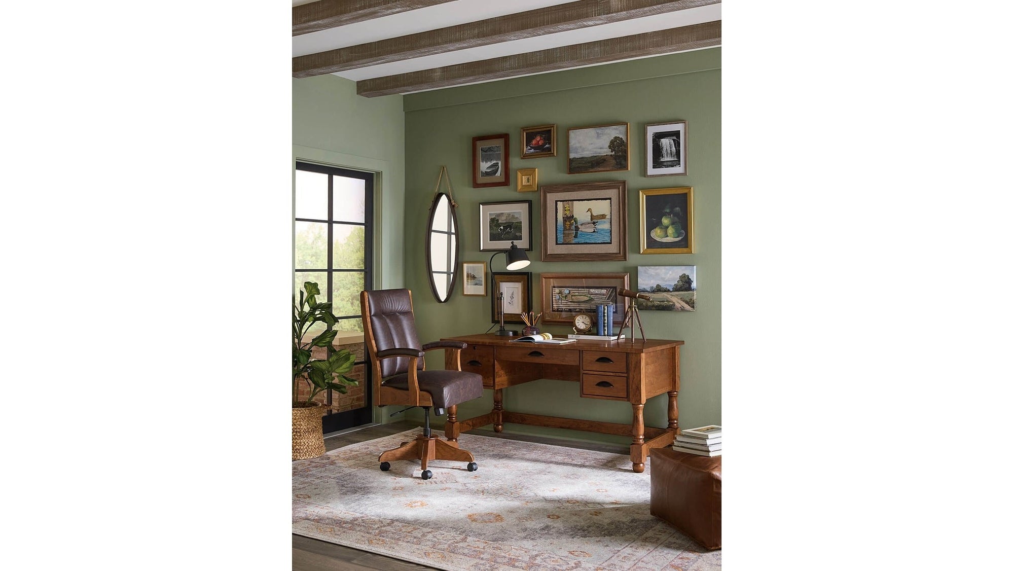 Bob Timberlake Dr. Redwine Leather Swivel Executive Chair