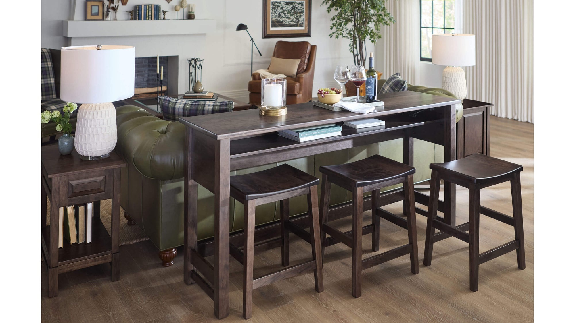 Bob Timberlake Miss Kay's Counter Height Wall Table with Outlets