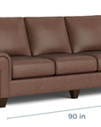 True Custom Leather Large Panel Arm Sofa