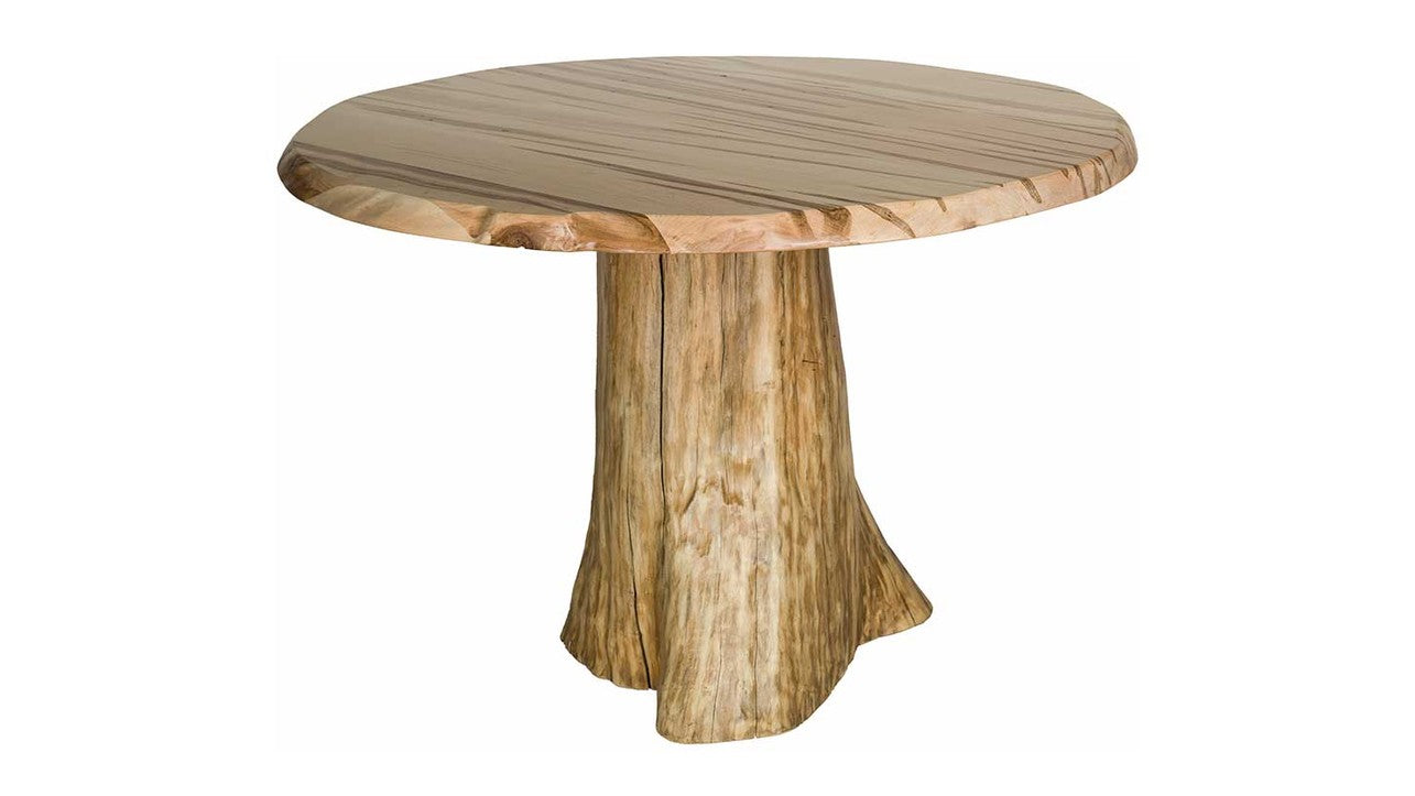 Faux Live Edge Round Stump Table