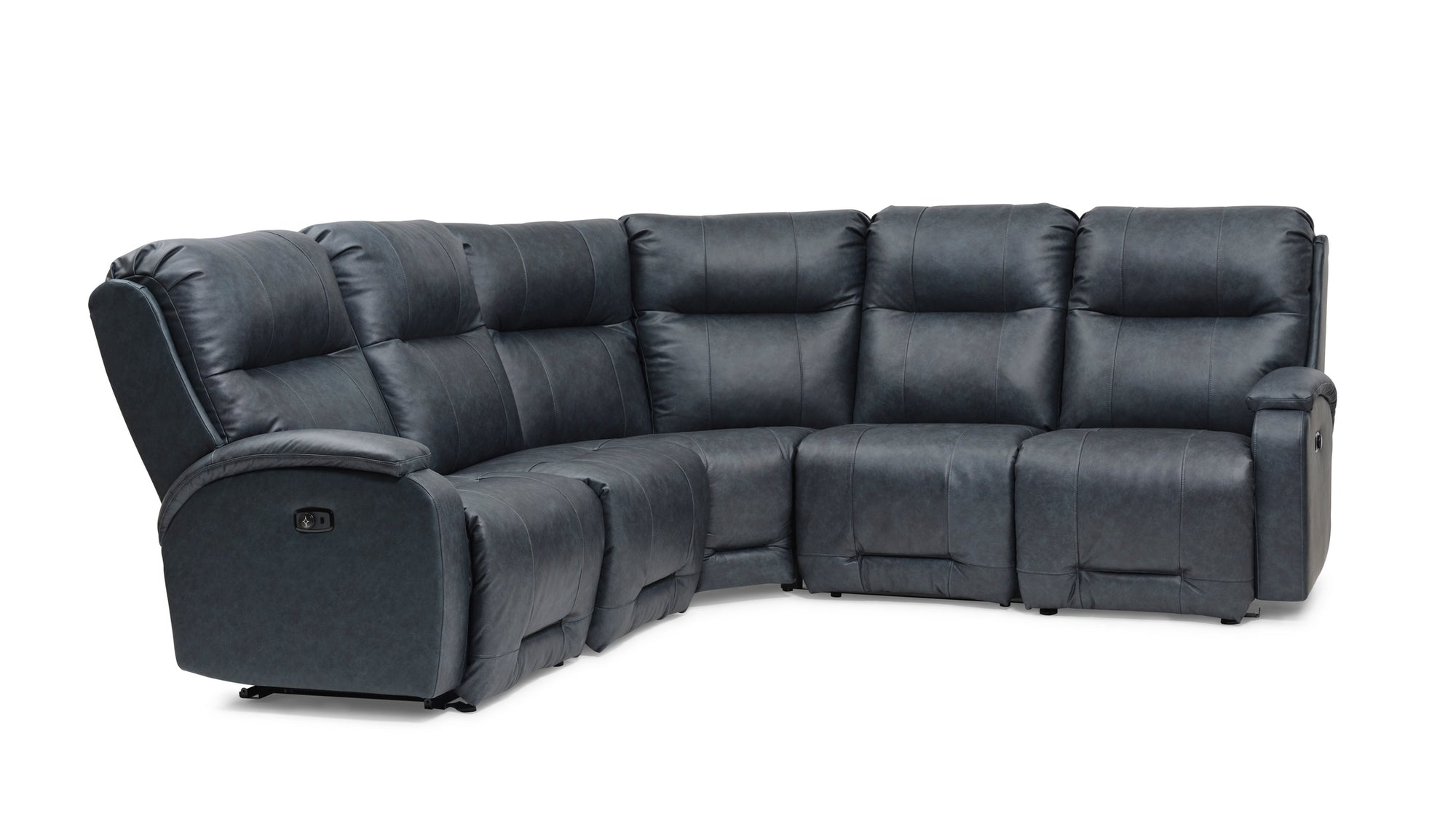 Maverly Reclining Sectional Heavily Cushioned Modular Comfort Sofa with Power Options