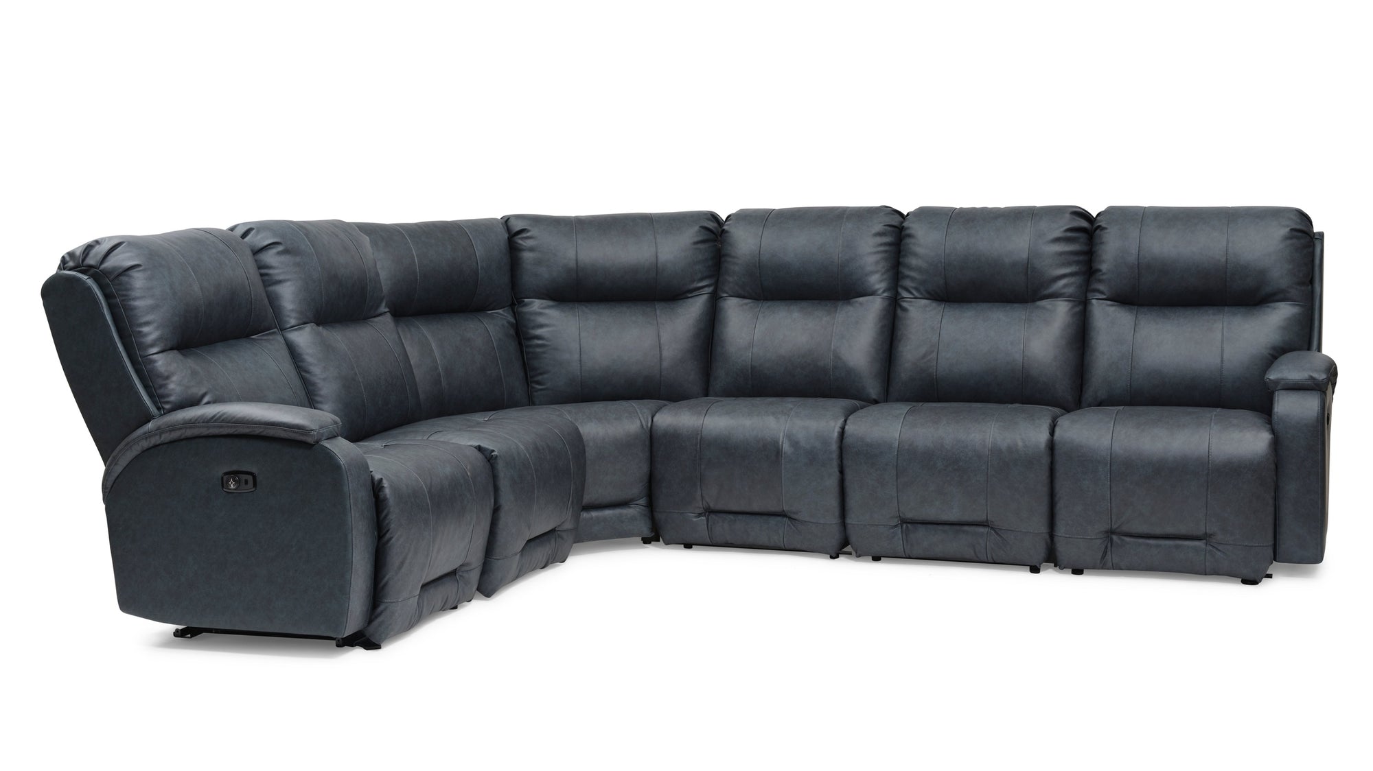 Maverly Reclining Sectional Heavily Cushioned Modular Comfort Sofa with Power Options