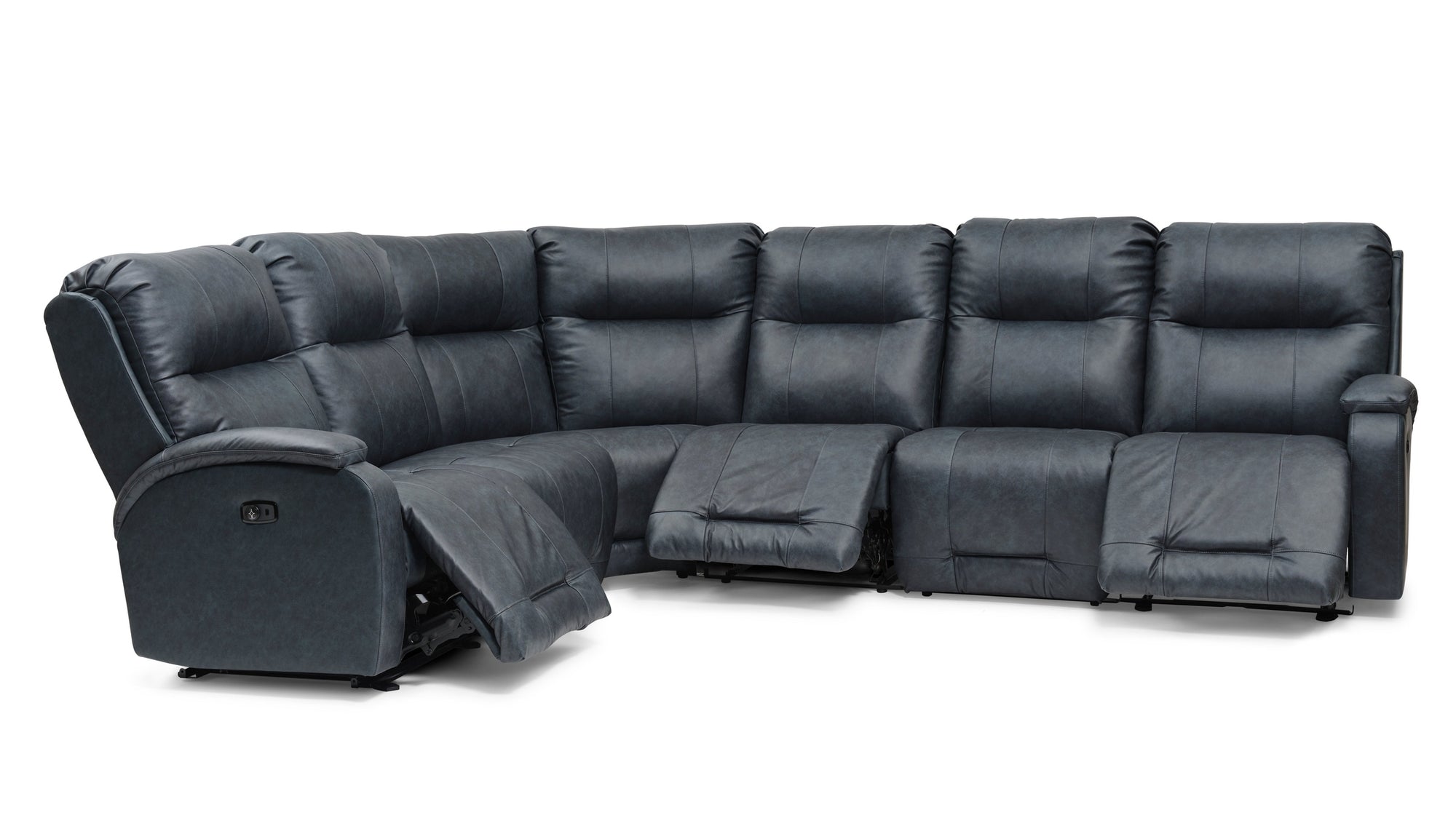 Maverly Reclining Sectional Heavily Cushioned Modular Comfort Sofa with Power Options