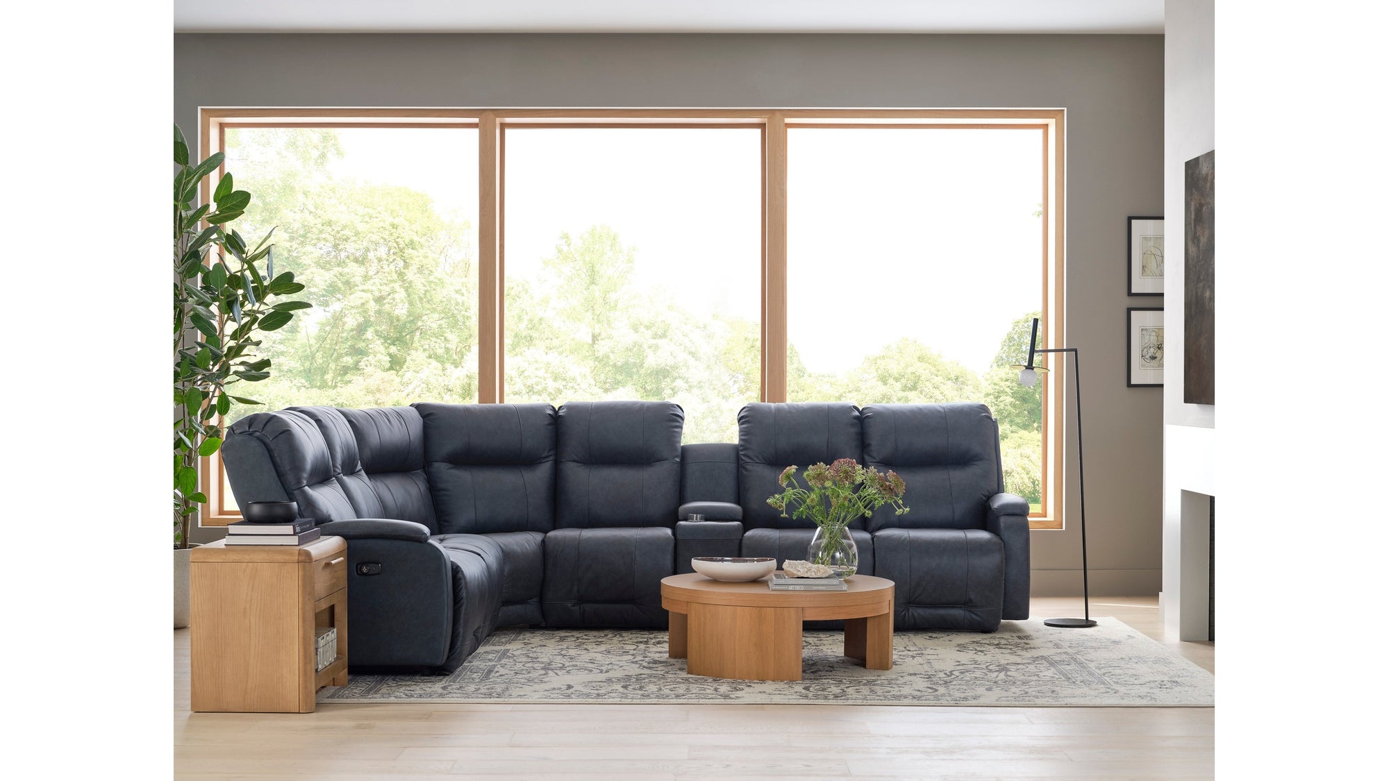 Maverly Reclining Sectional Heavily Cushioned Modular Comfort Sofa with Power Options