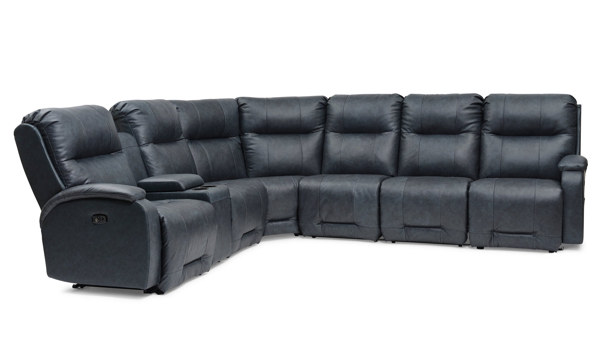Maverly Reclining Sectional Heavily Cushioned Modular Comfort Sofa with Power Options