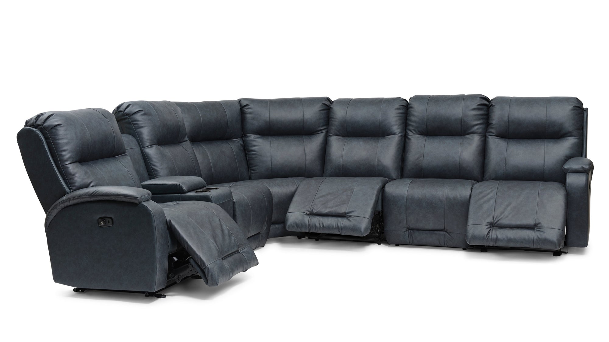 Maverly Reclining Sectional Heavily Cushioned Modular Comfort Sofa with Power Options