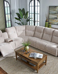 Maverly Reclining Sectional Heavily Cushioned Modular Comfort Sofa with Power Options