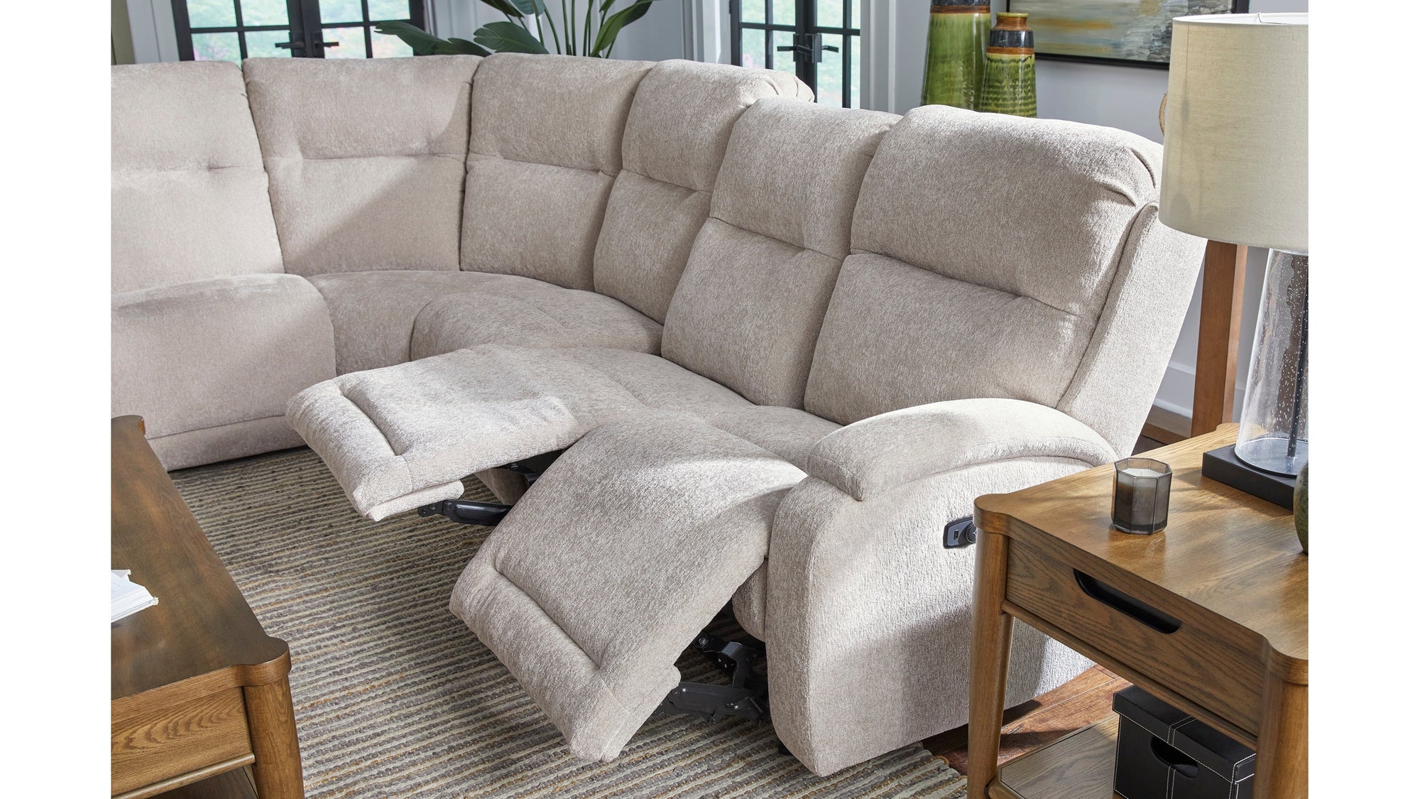 Maverly Reclining Sectional Heavily Cushioned Modular Comfort Sofa with Power Options