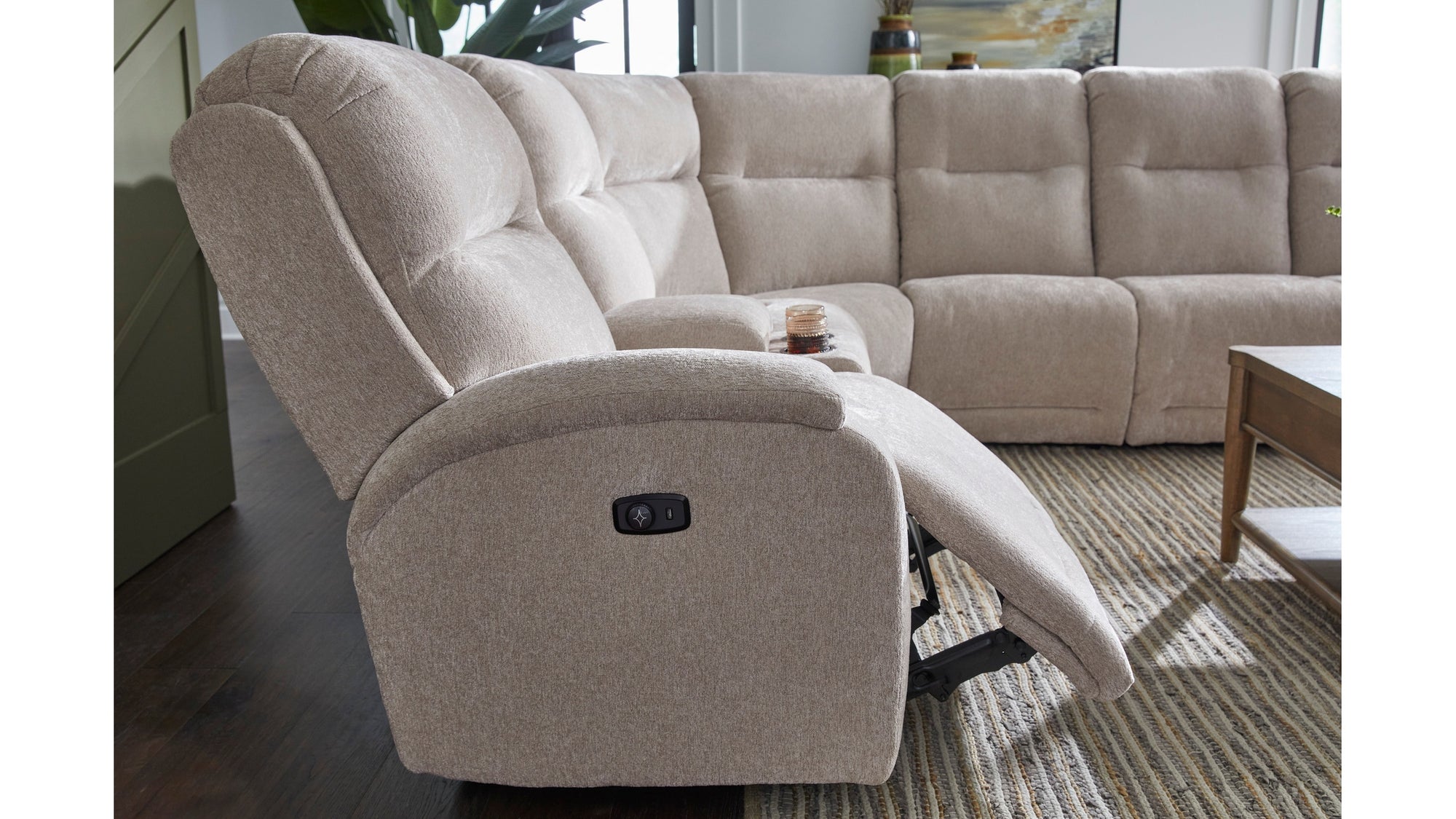 Maverly Reclining Sectional Heavily Cushioned Modular Comfort Sofa with Power Options