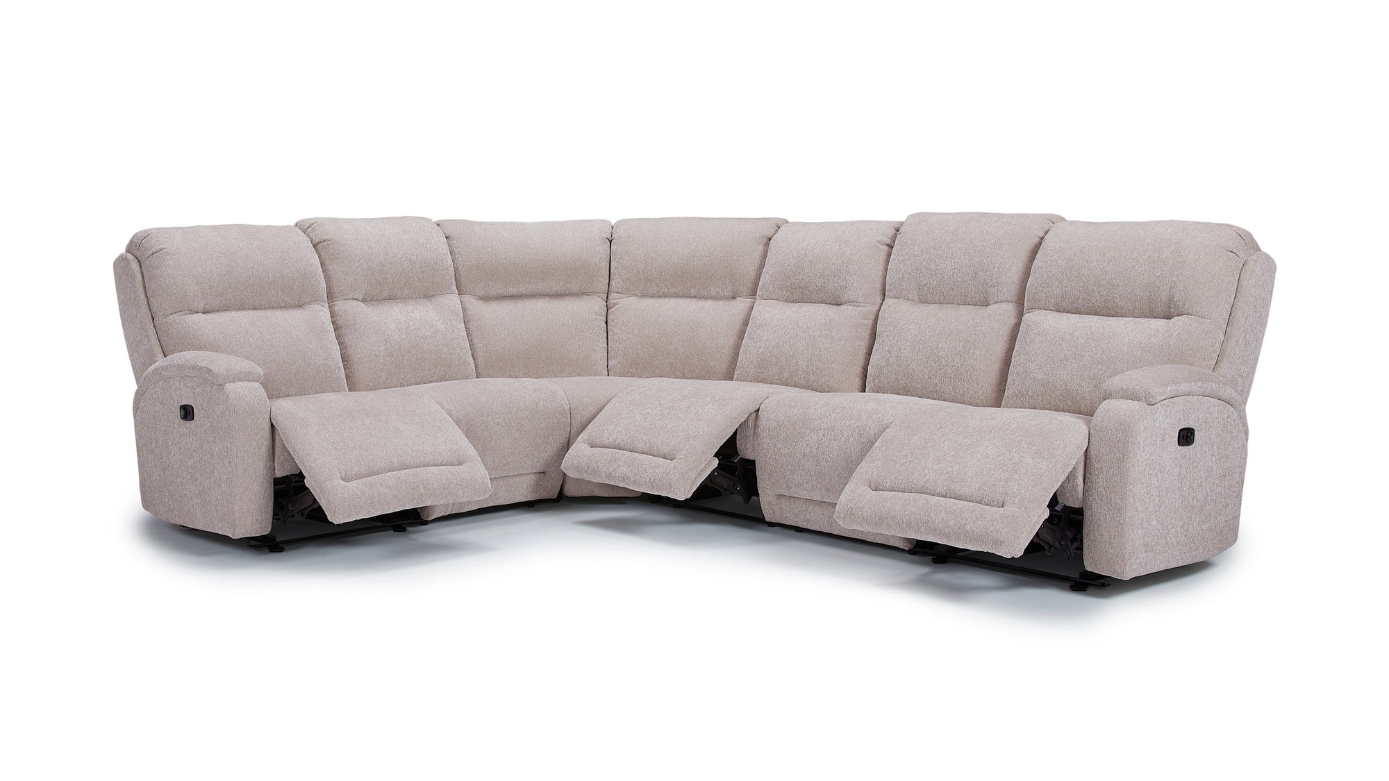 Maverly Reclining Sectional Heavily Cushioned Modular Comfort Sofa with Power Options