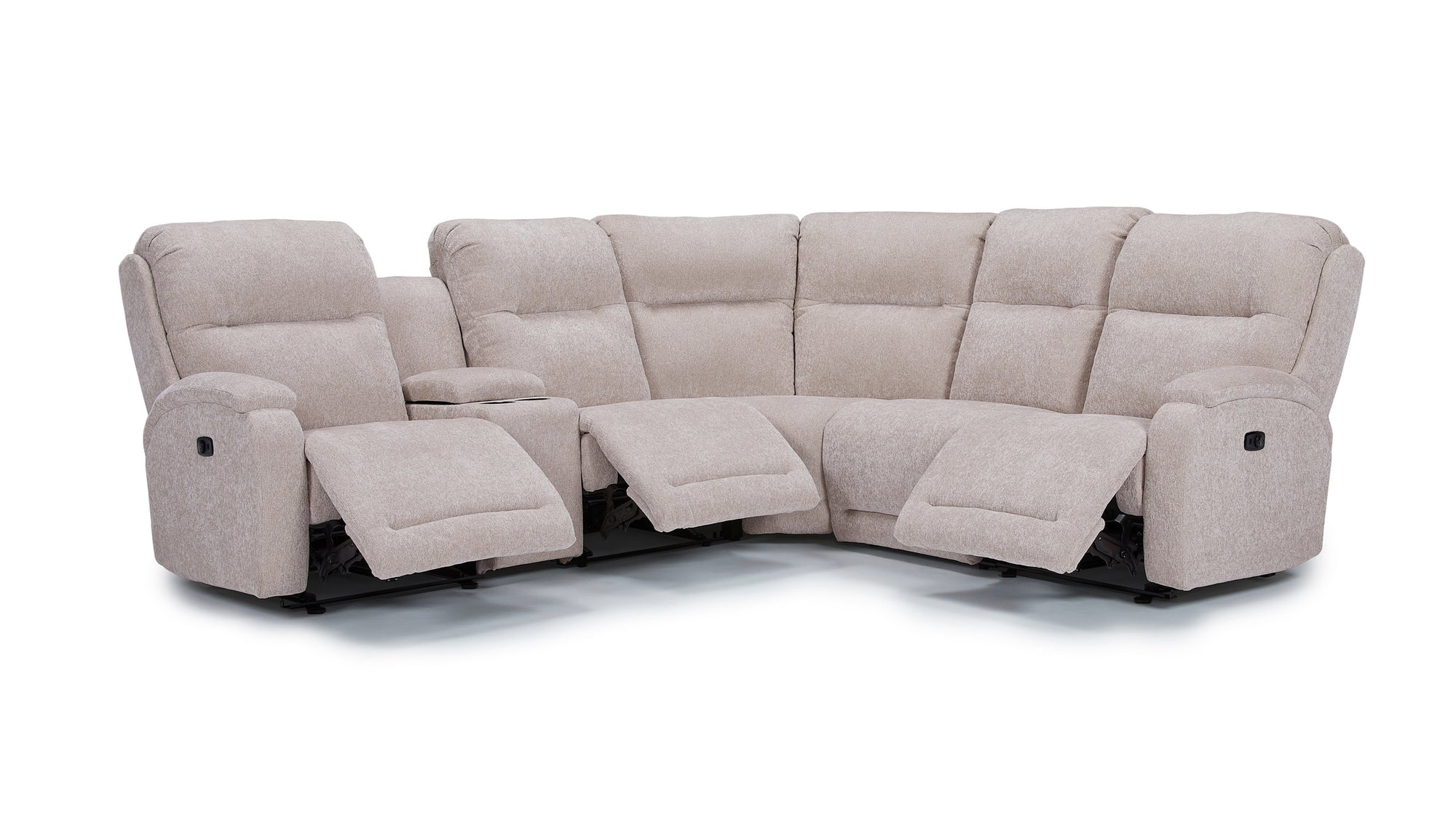 Maverly Reclining Sectional Heavily Cushioned Modular Comfort Sofa with Power Options