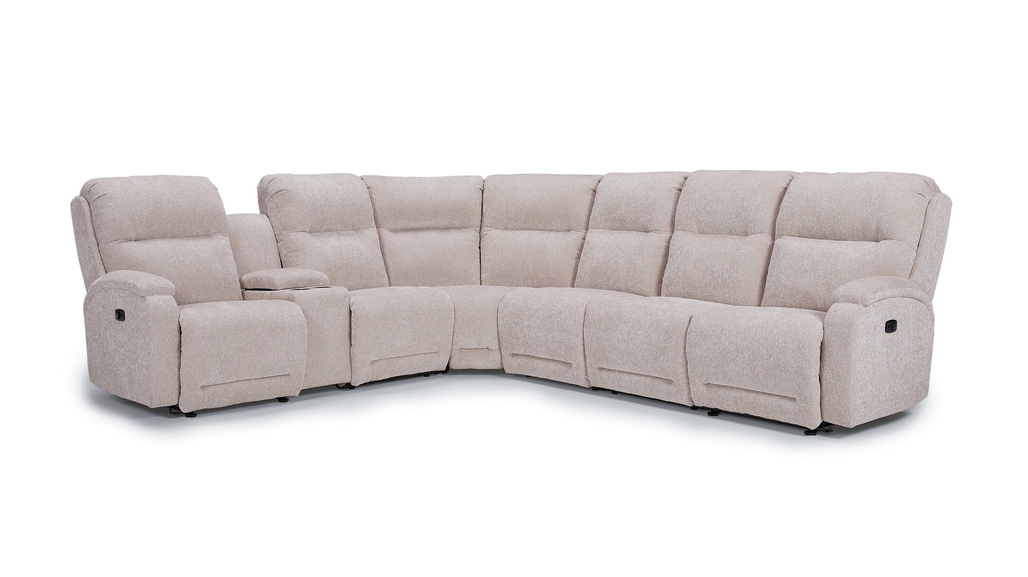Maverly Reclining Sectional Heavily Cushioned Modular Comfort Sofa with Power Options