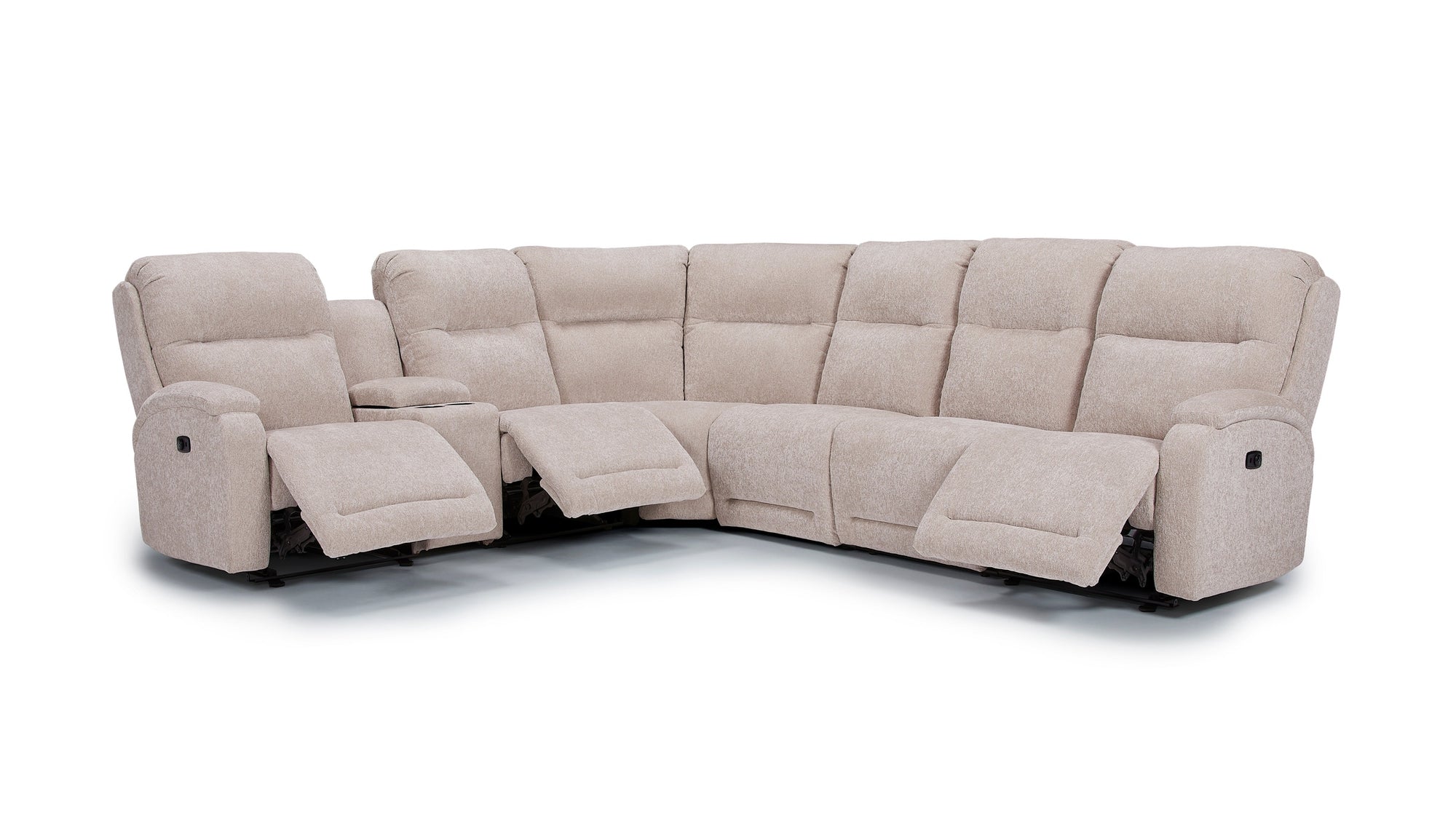 Maverly Reclining Sectional Heavily Cushioned Modular Comfort Sofa with Power Options