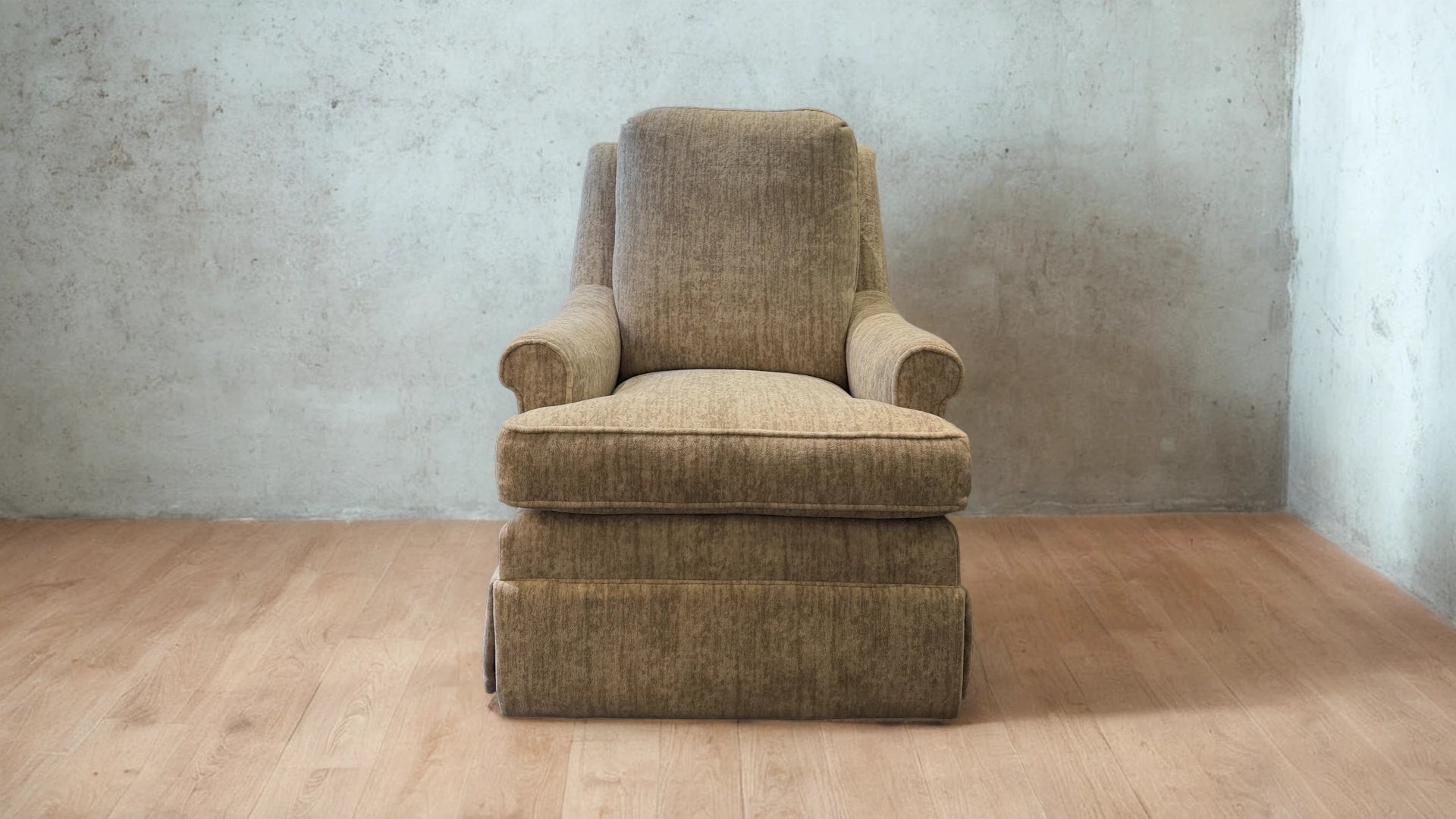 Final Closeout: Plush Skirted Swivel Glider