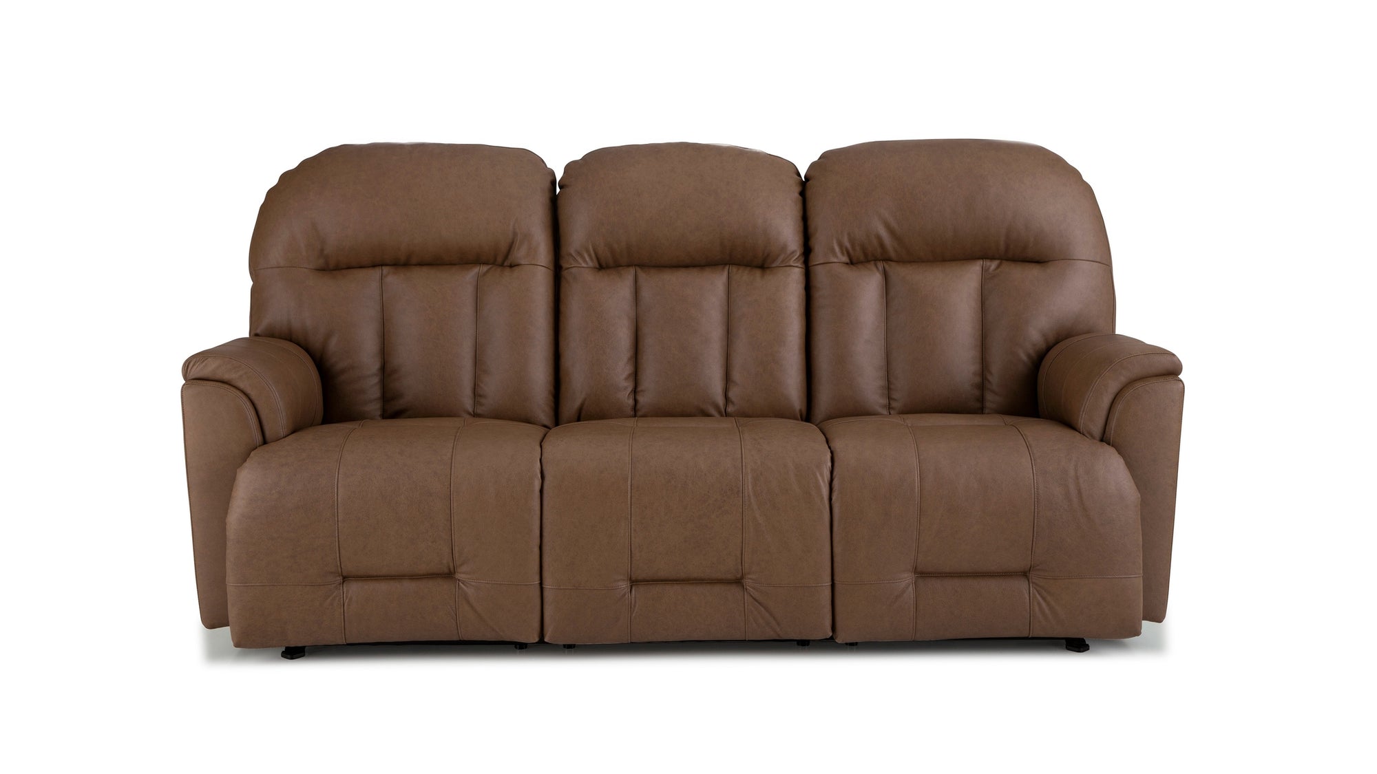 Suitably Reclining Sofa With Overstuffed Pillow Back Design