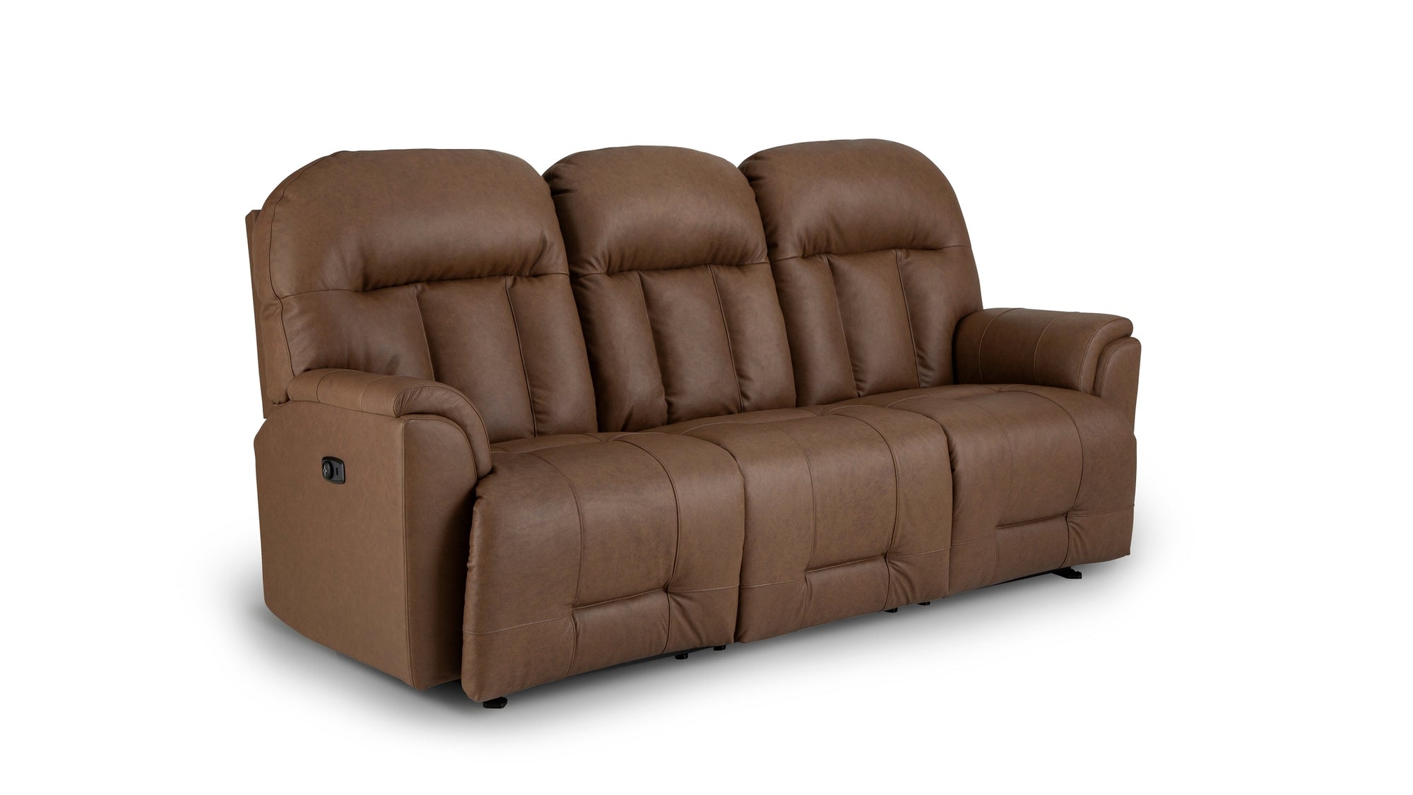 Suitably Reclining Sofa With Overstuffed Pillow Back Design