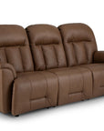 Suitably Reclining Sofa With Overstuffed Pillow Back Design