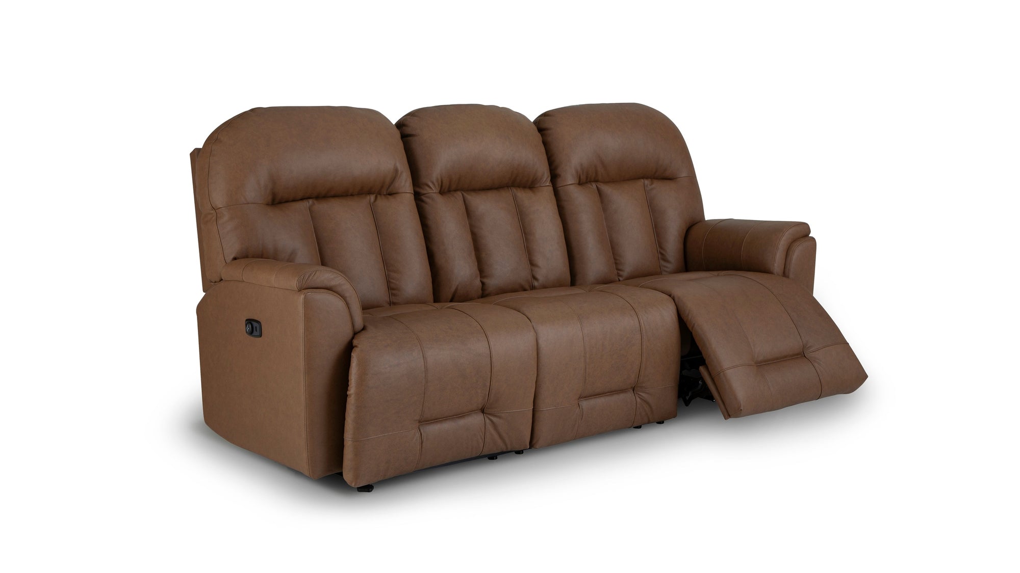 Suitably Reclining Sofa With Overstuffed Pillow Back Design