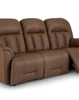Suitably Reclining Sofa With Overstuffed Pillow Back Design
