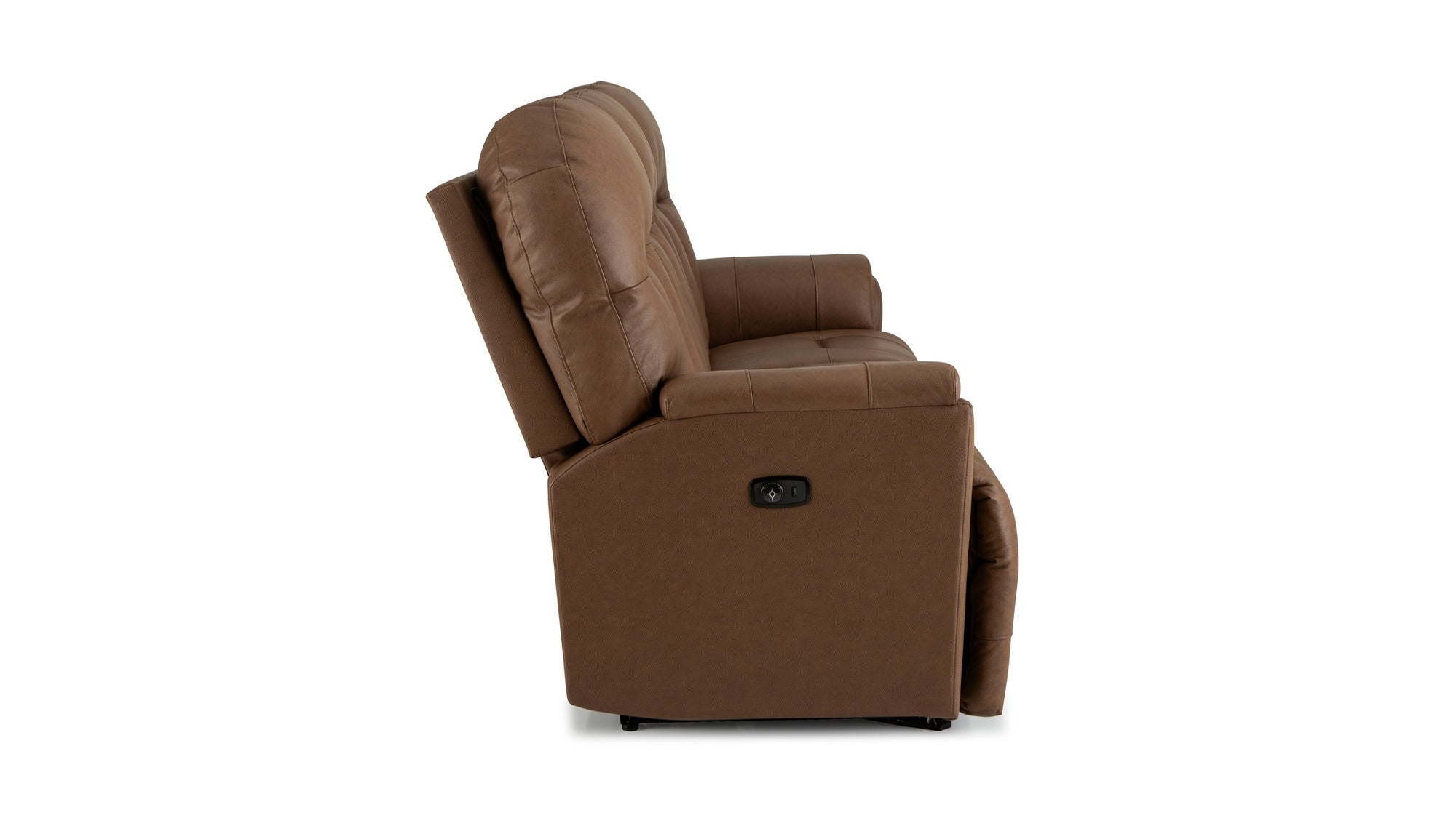 Suitably Reclining Sofa With Overstuffed Pillow Back Design