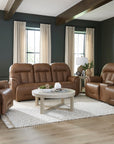 Suitably Reclining Sofa With Overstuffed Pillow Back Design