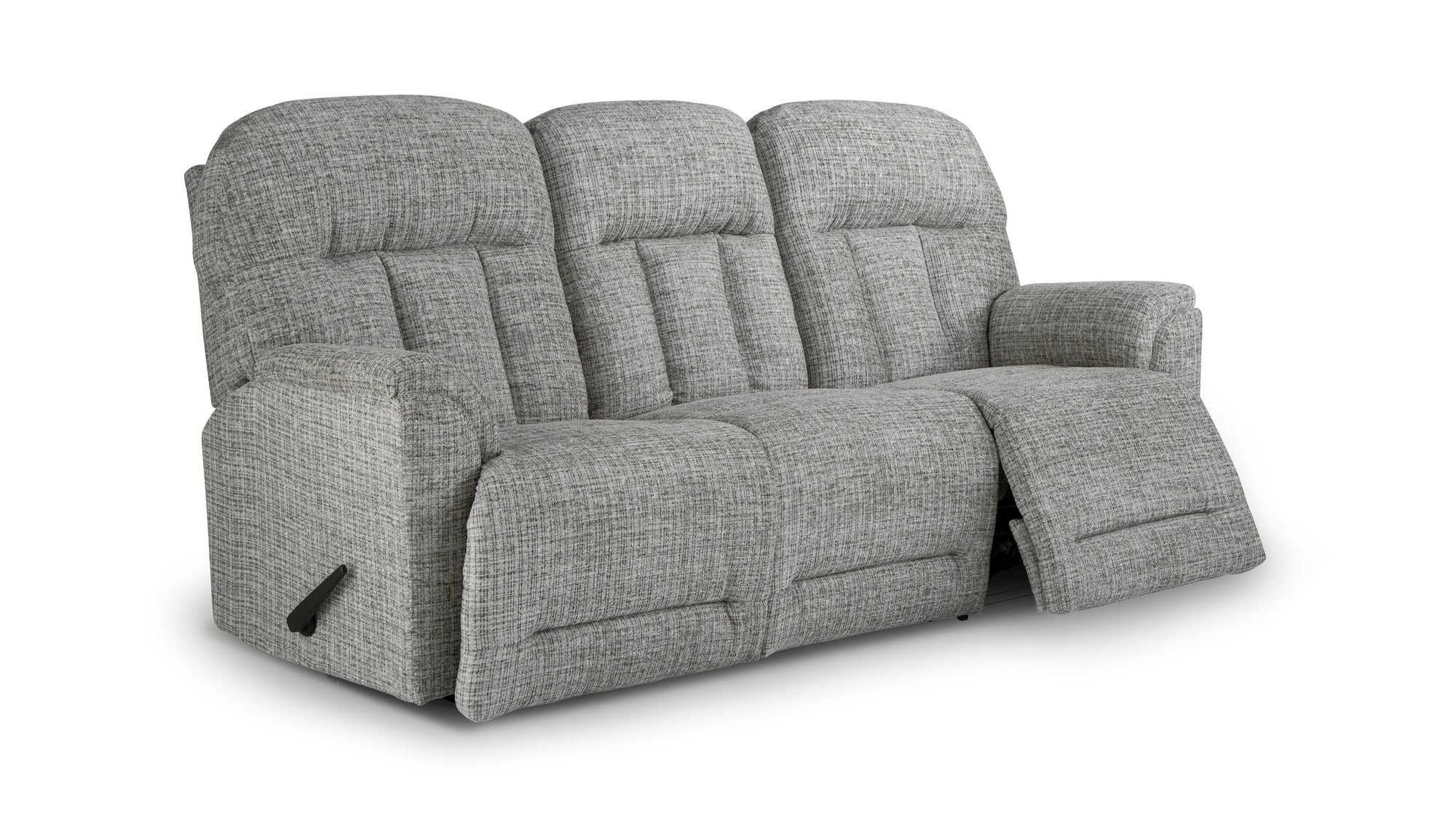 Suitably Reclining Sofa With Overstuffed Pillow Back Design