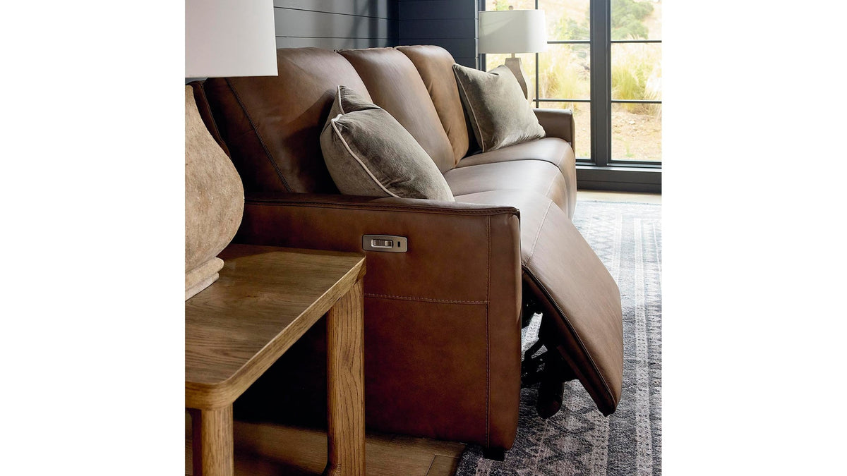 Everett Leather Modular Reclining Sectional