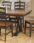 Stormy Ridge Ladderback Dining Chair in Chicory and Slate Black Finish