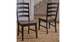 Stormy Ridge Ladderback Dining Chair in Chicory and Slate Black Finish