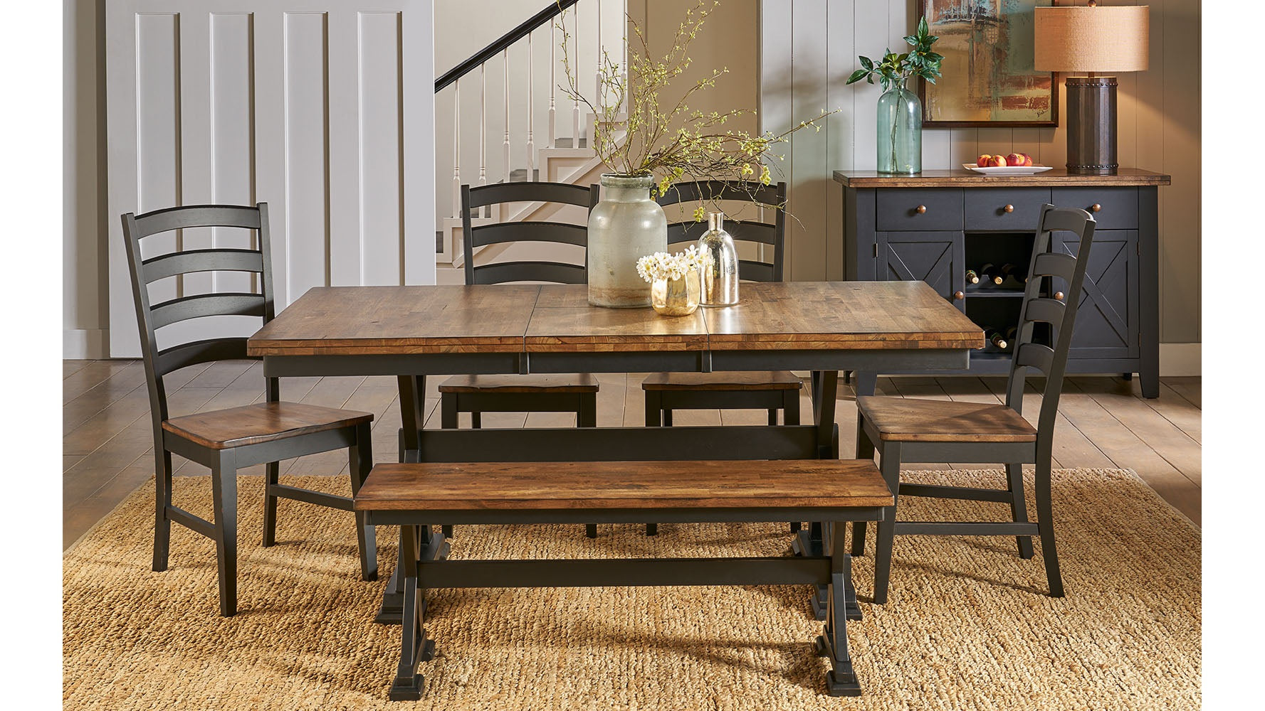 Stormy Ridge Trestle Table with Solid Hardwood Construction