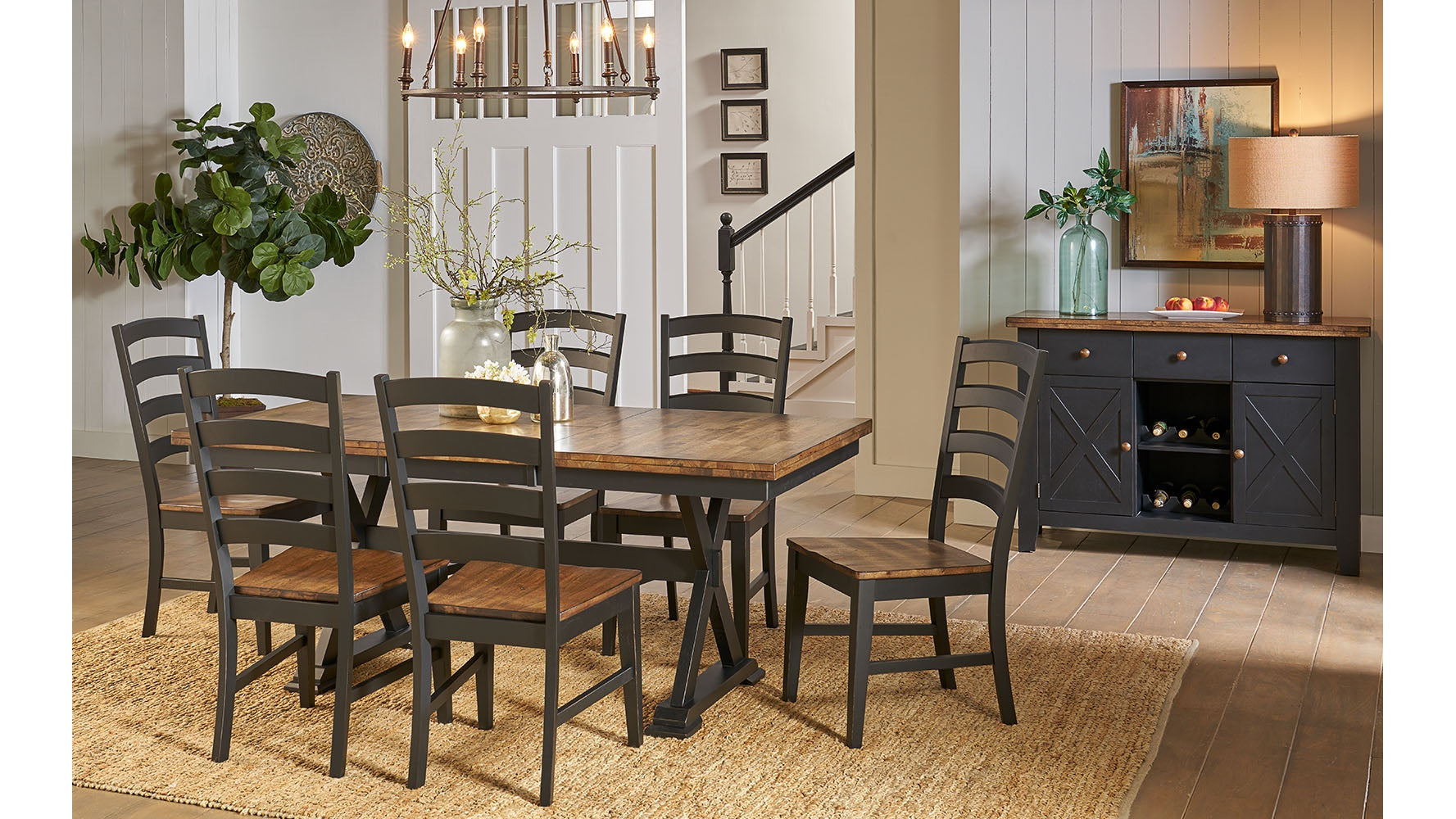 Stormy Ridge Trestle Table with Solid Hardwood Construction