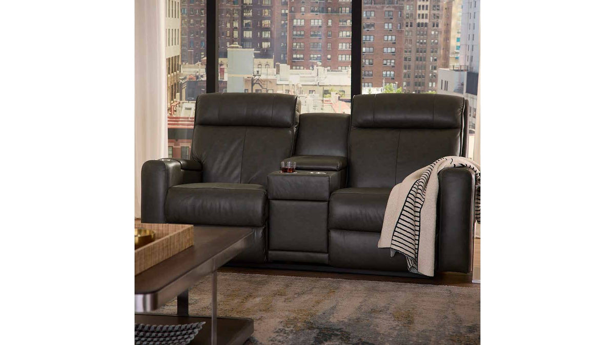 A86 Ovation Audio Motion Power Wall Reclining Loveseat w/ Console Headrest &amp; Lumbar